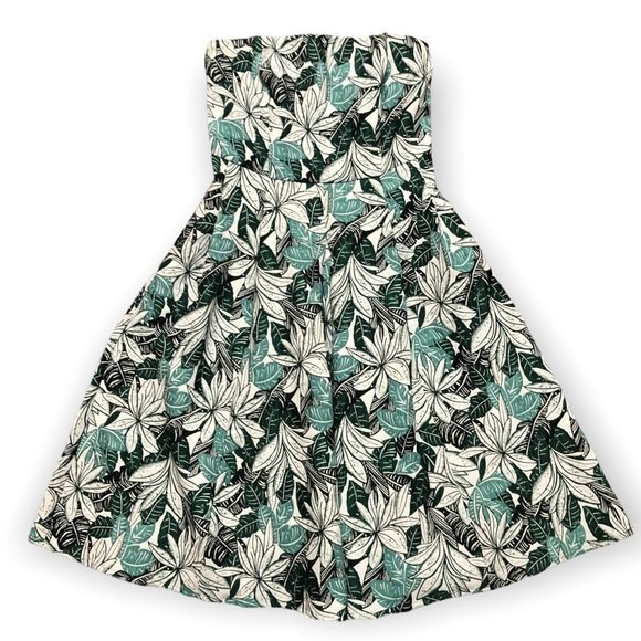 Eva Mendes Jacquard Del Mar Dress Green S strapless Palm summer spring wedding S - Picture 2 of 9